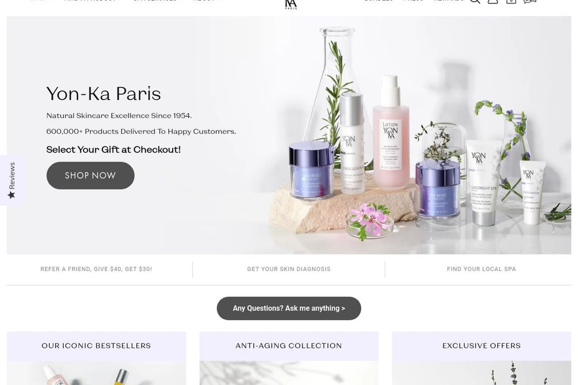 Yon-ka USA homepage
