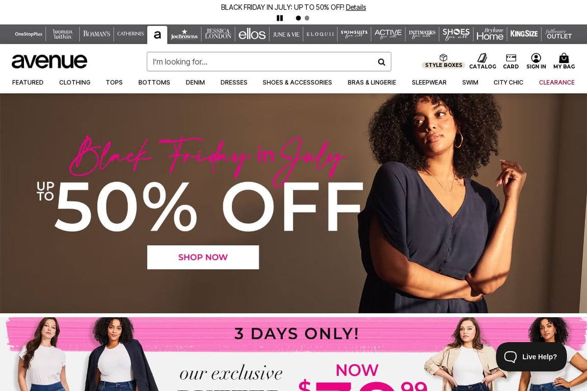 Avenue homepage