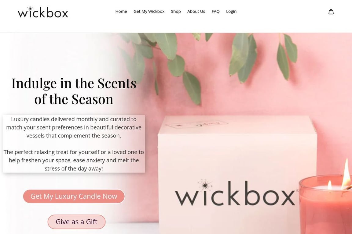 Wickbox homepage