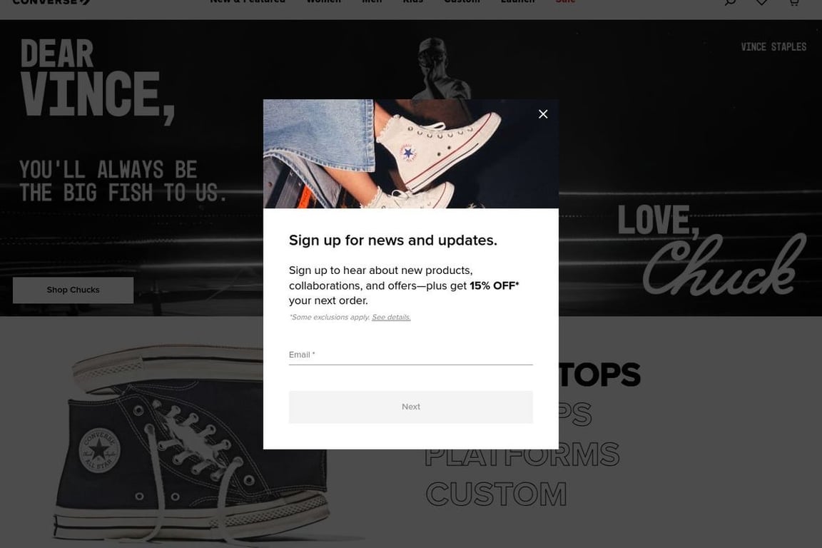 Converse homepage