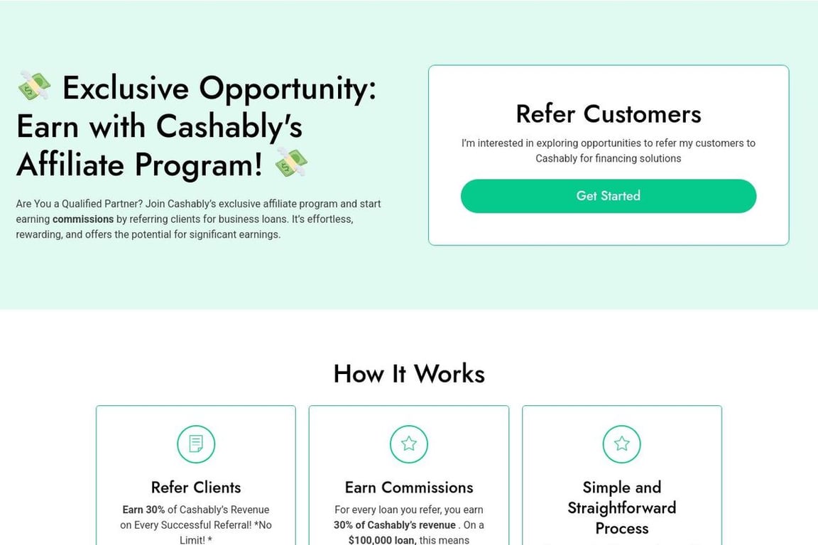 Cashably affiliate program signup page