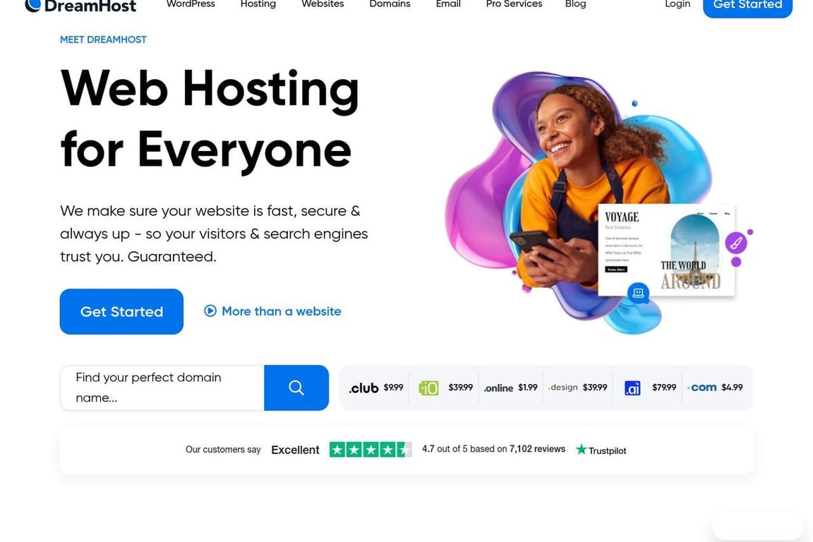 DreamHost homepage