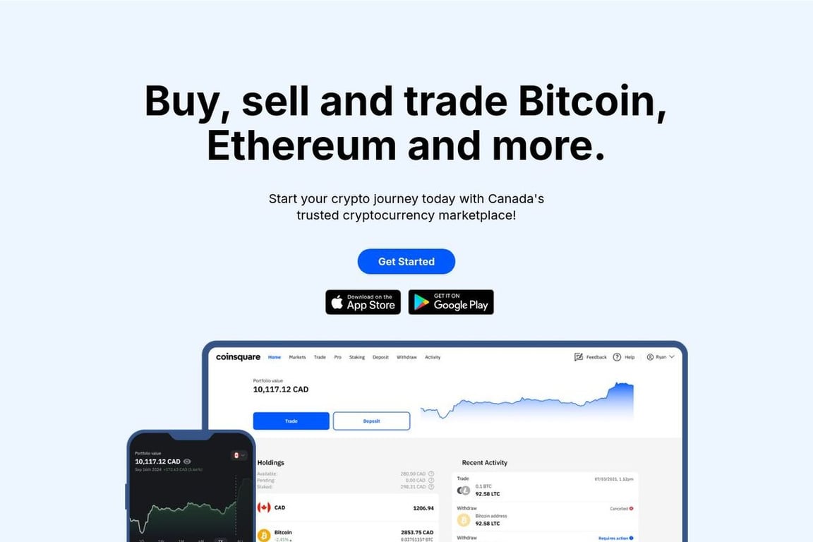 Coinsquare homepage