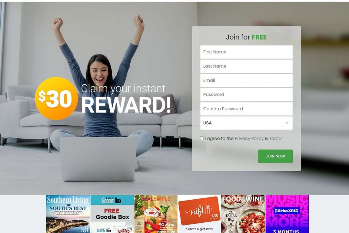 Reward Survey homepage