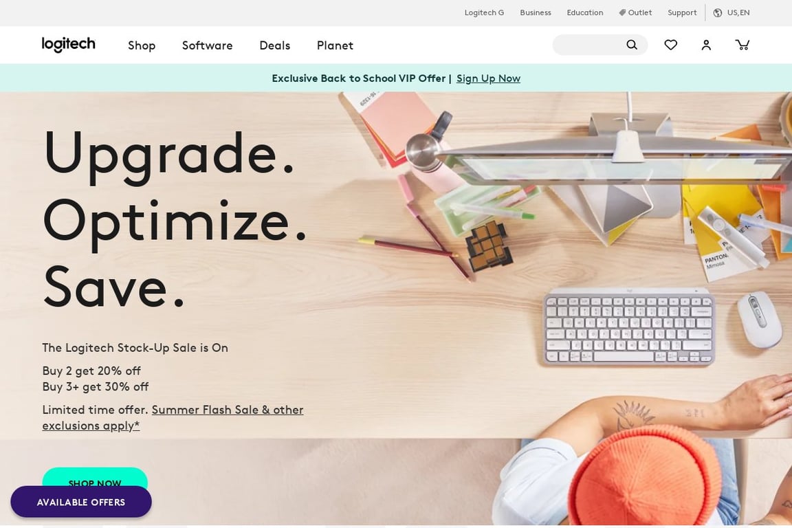 Logitech homepage
