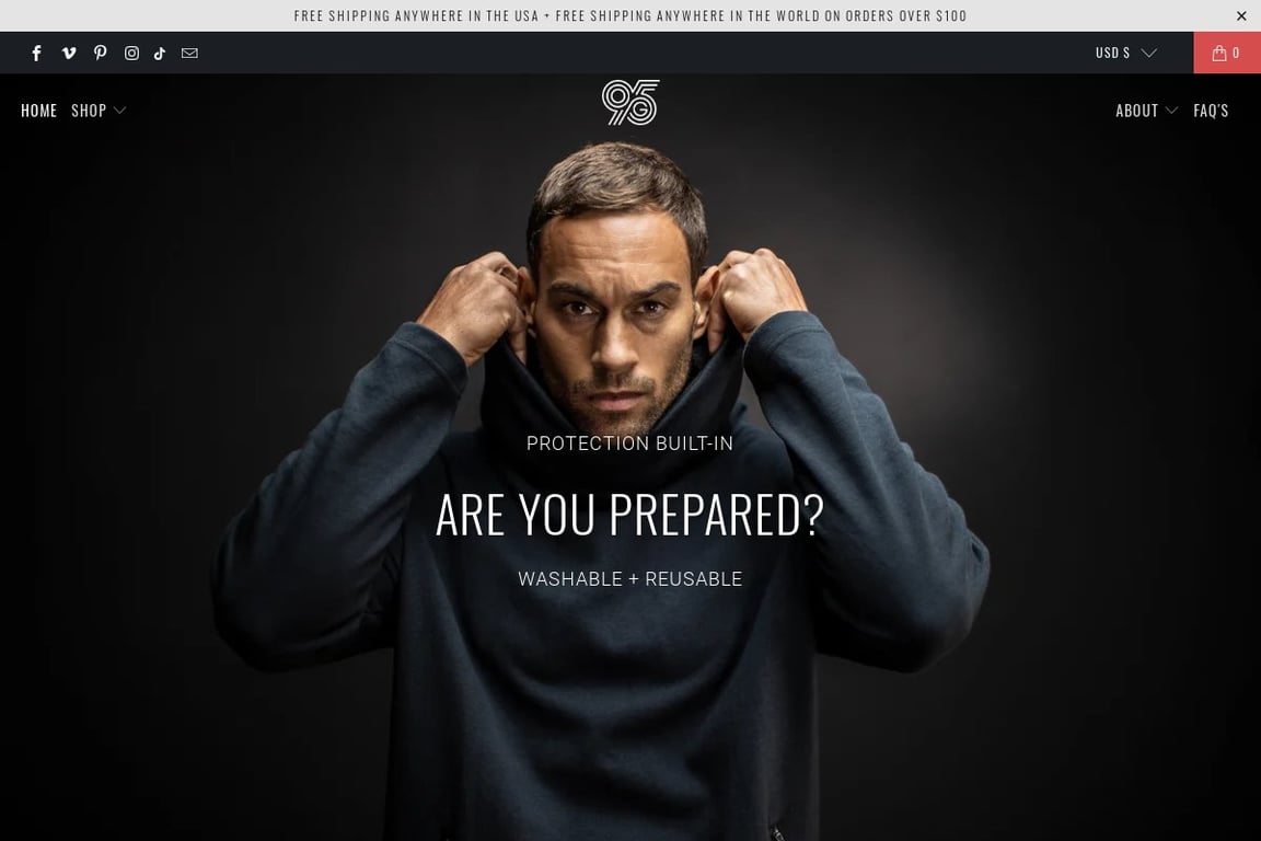 G95 Apparel homepage
