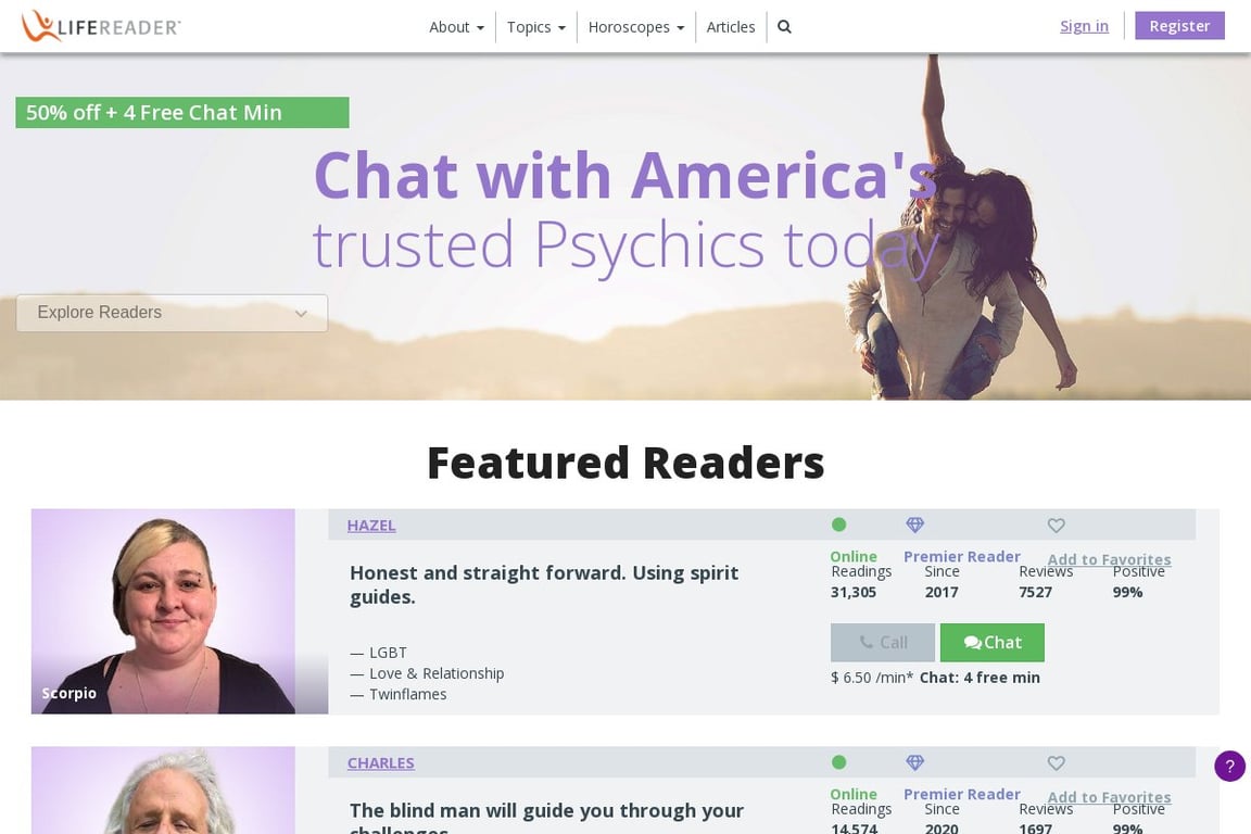Life Reader homepage