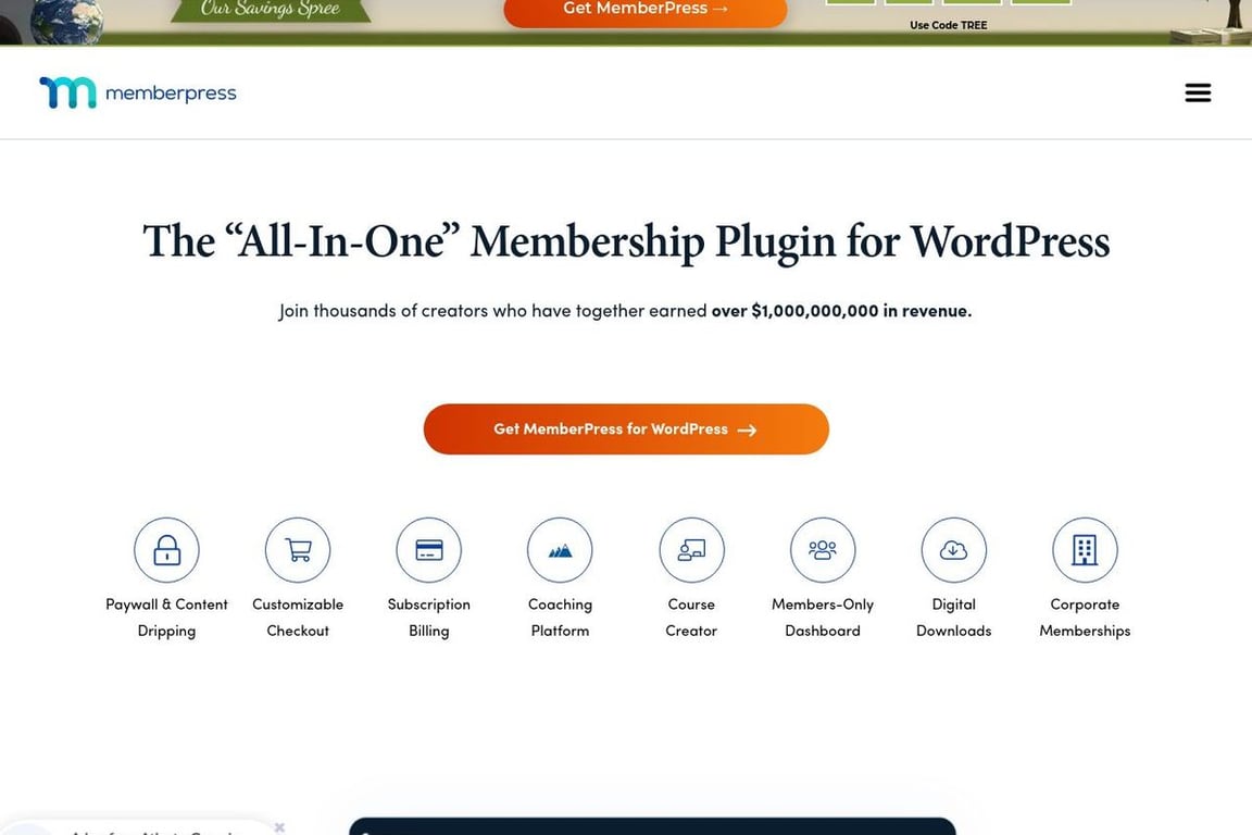 MemberPress homepage