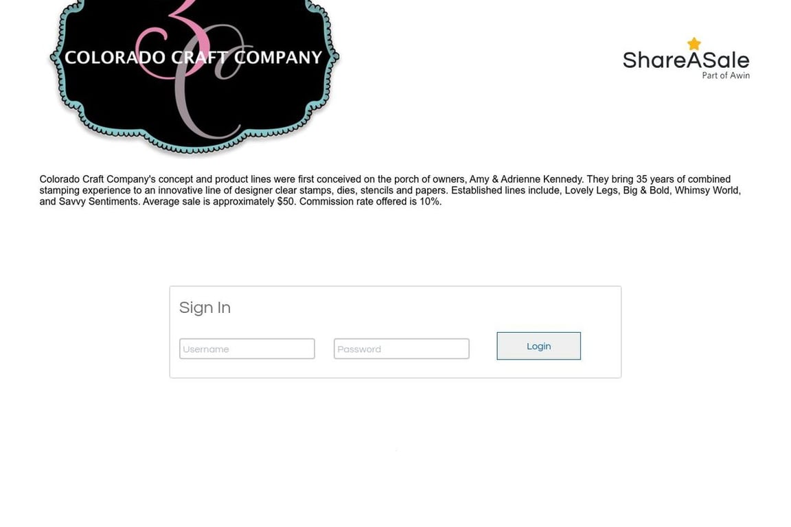 Colorado Craft Company affiliate program signup page