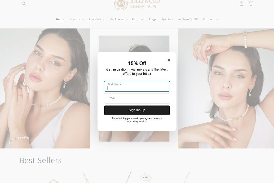 Hollywood Sensation homepage