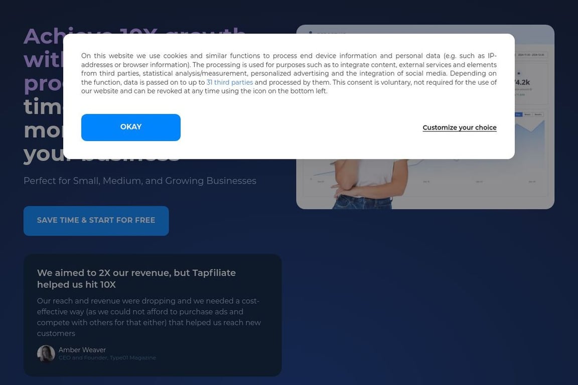 Sendinblue affiliate program signup page