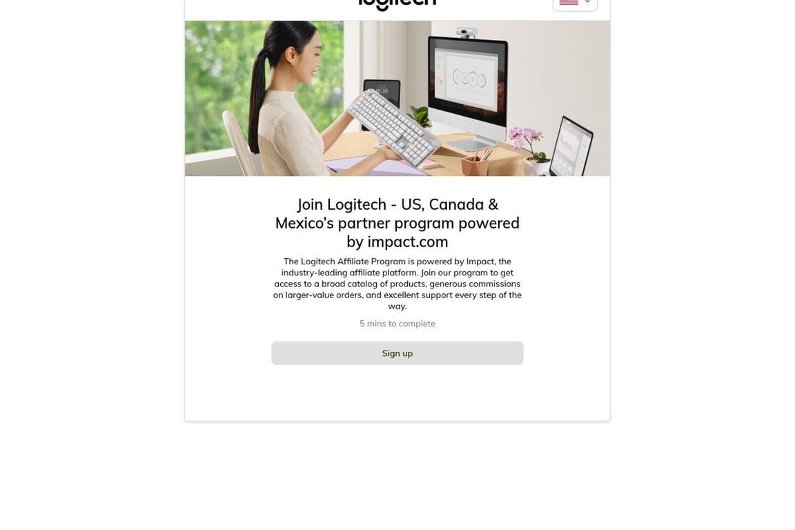 MarketForce – Logitech EMEA affiliate program signup page