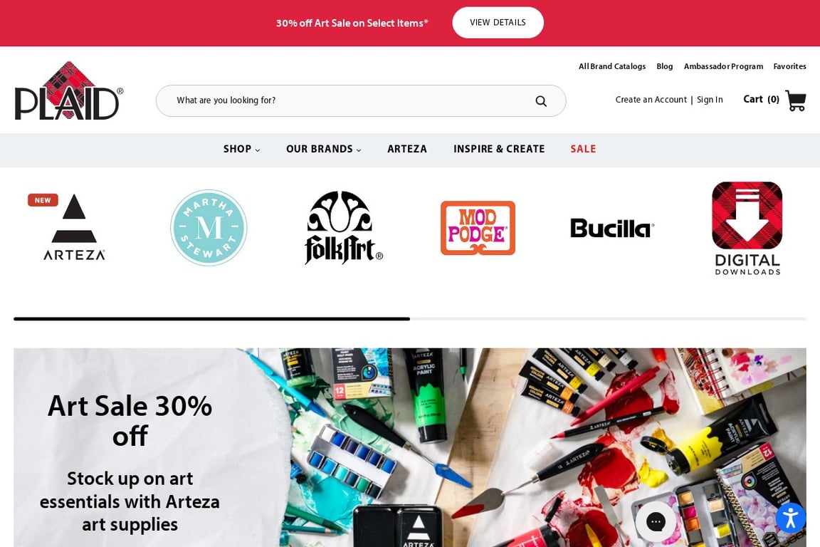 Arteza homepage