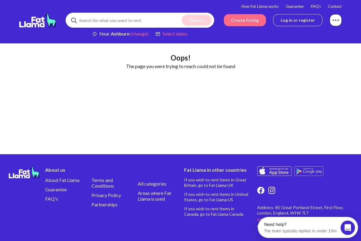 Fat Llama affiliate program signup page