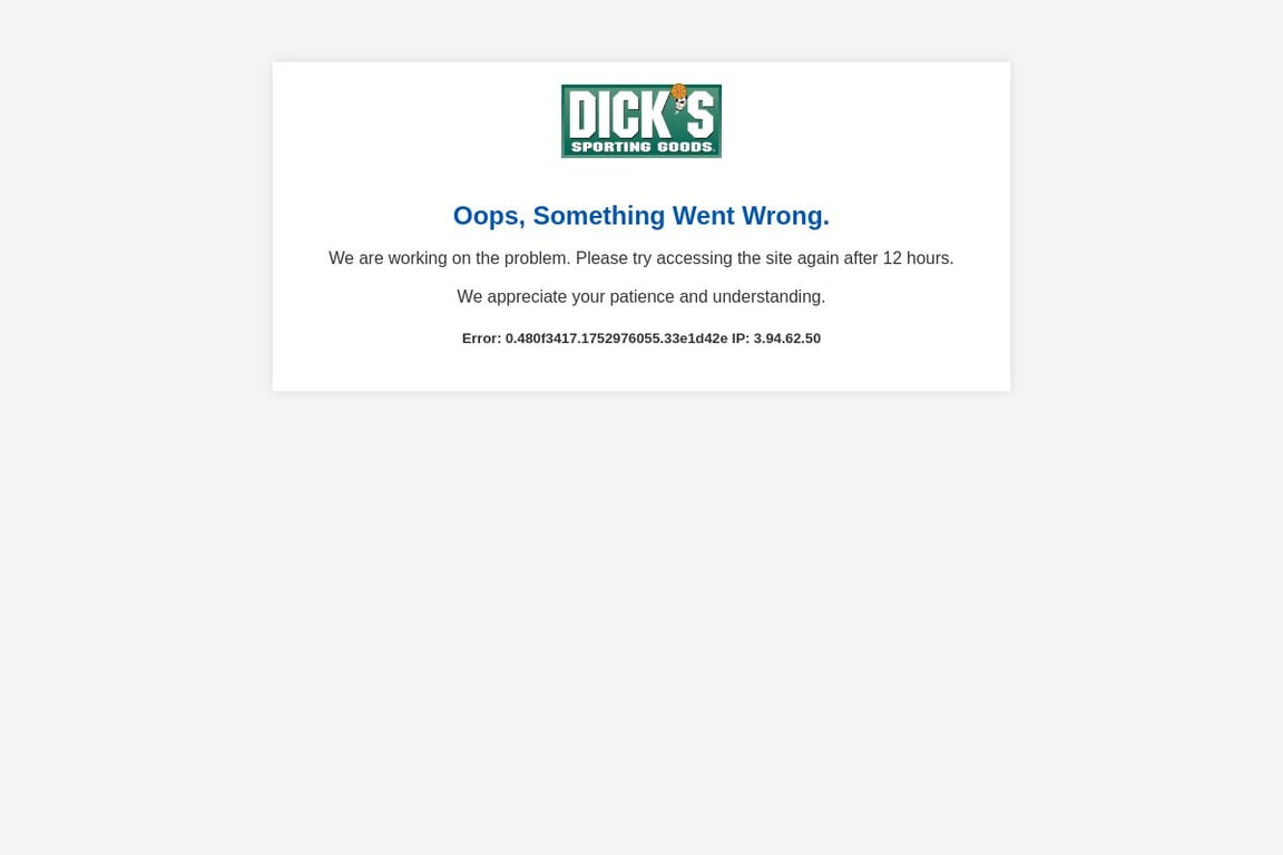 DICK’S Sporting Goods homepage
