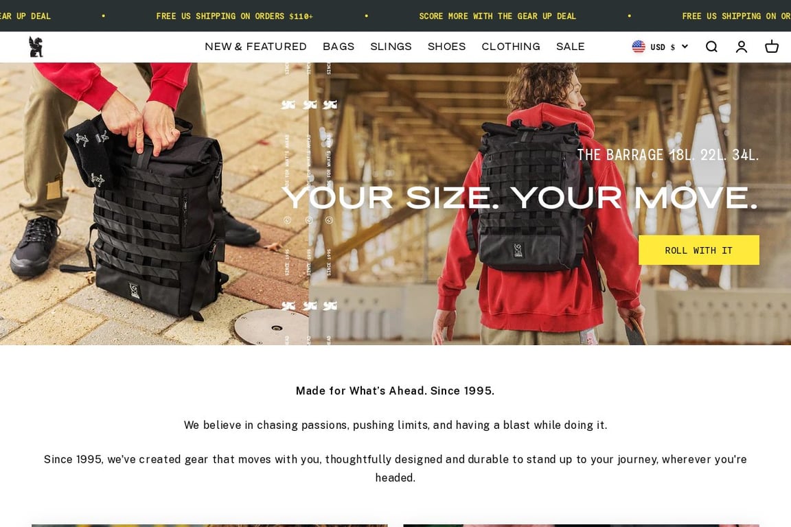 Chrome Industries homepage