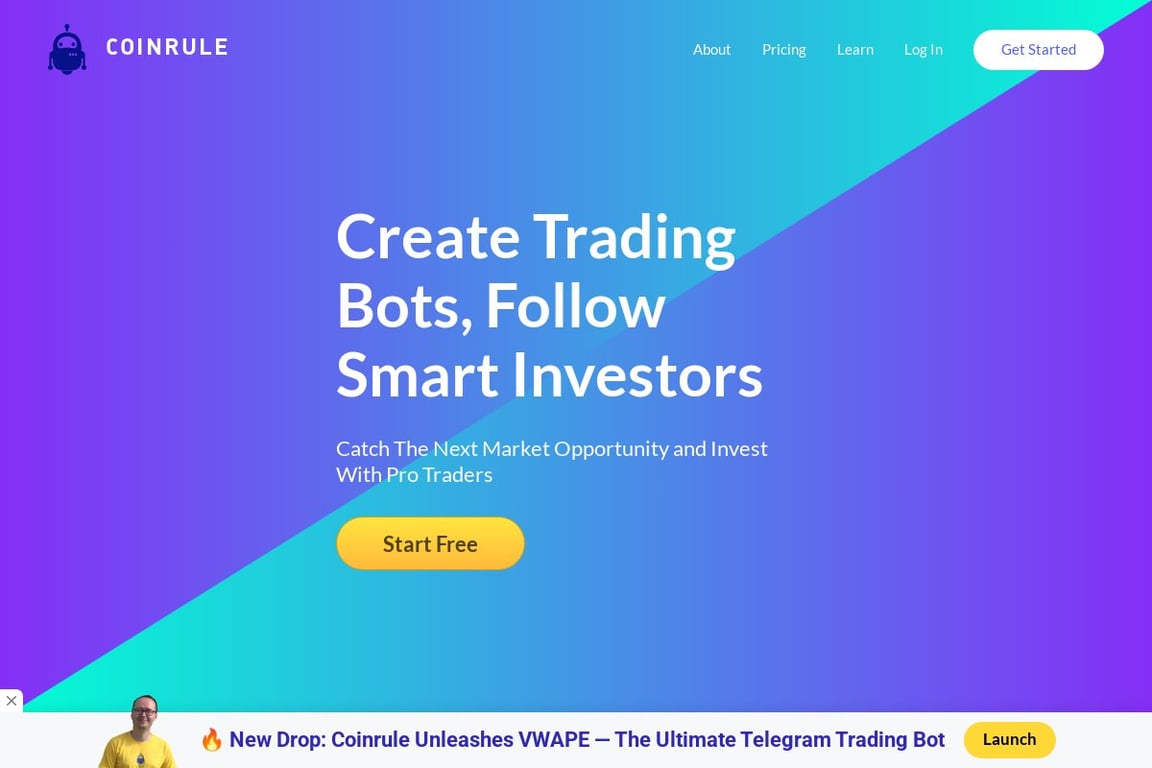 Coinrule homepage