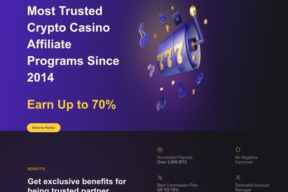 FortuneJack affiliate program signup page