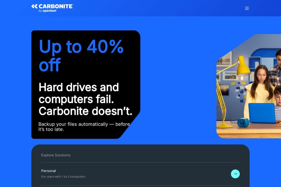 Carbonite homepage