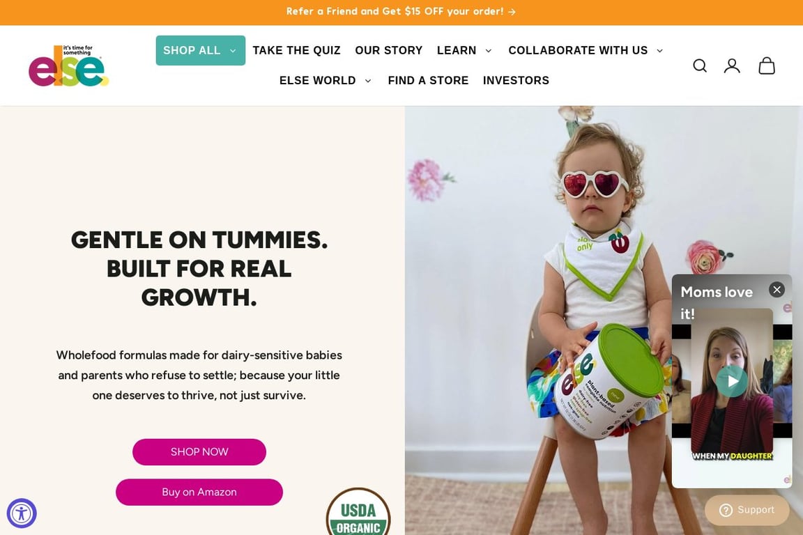 Else Nutrition USA, Inc. homepage