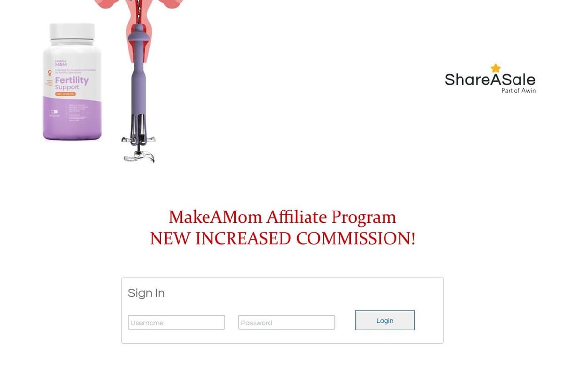 Make A Mom affiliate program signup page