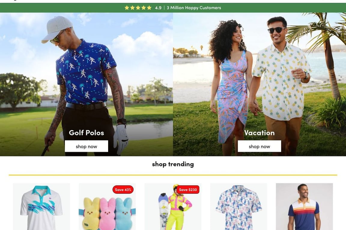 Tipsy Elves homepage