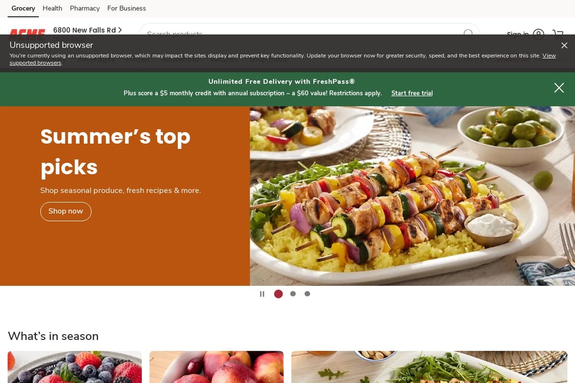 ACME Markets homepage