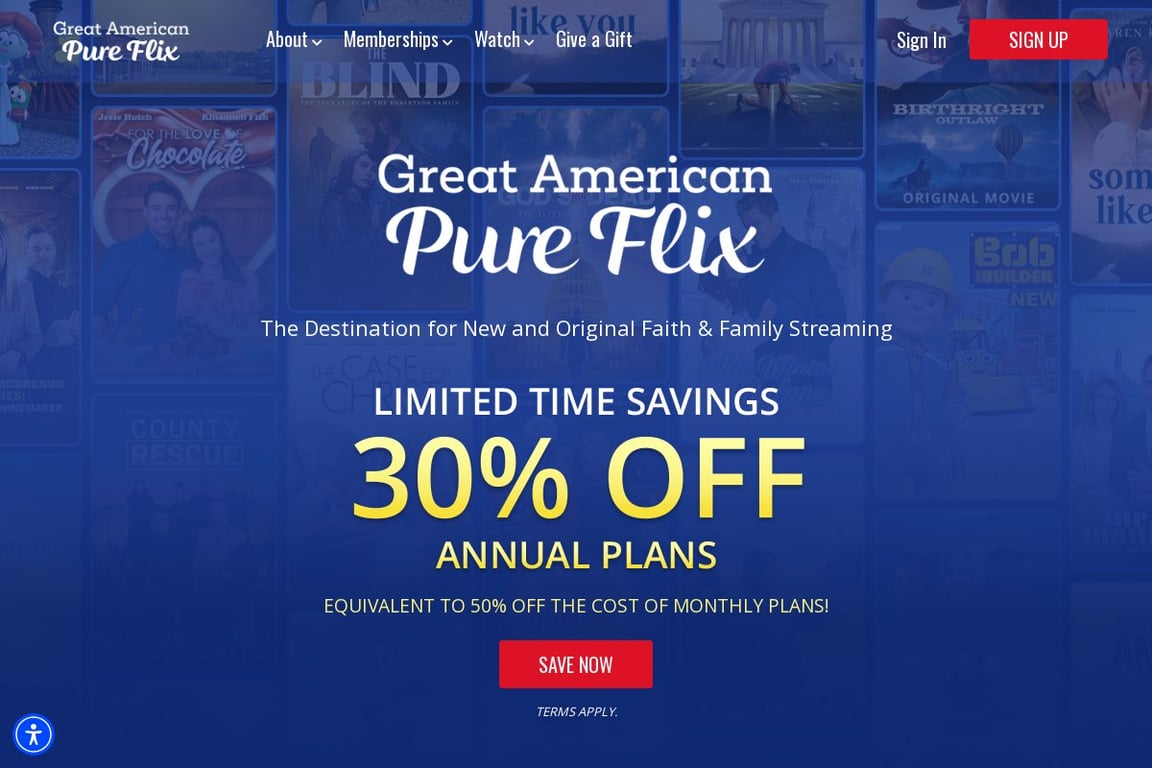 PureFlix homepage