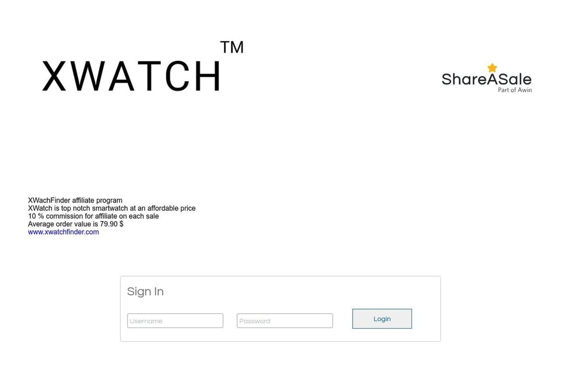 XWatch affiliate program signup page