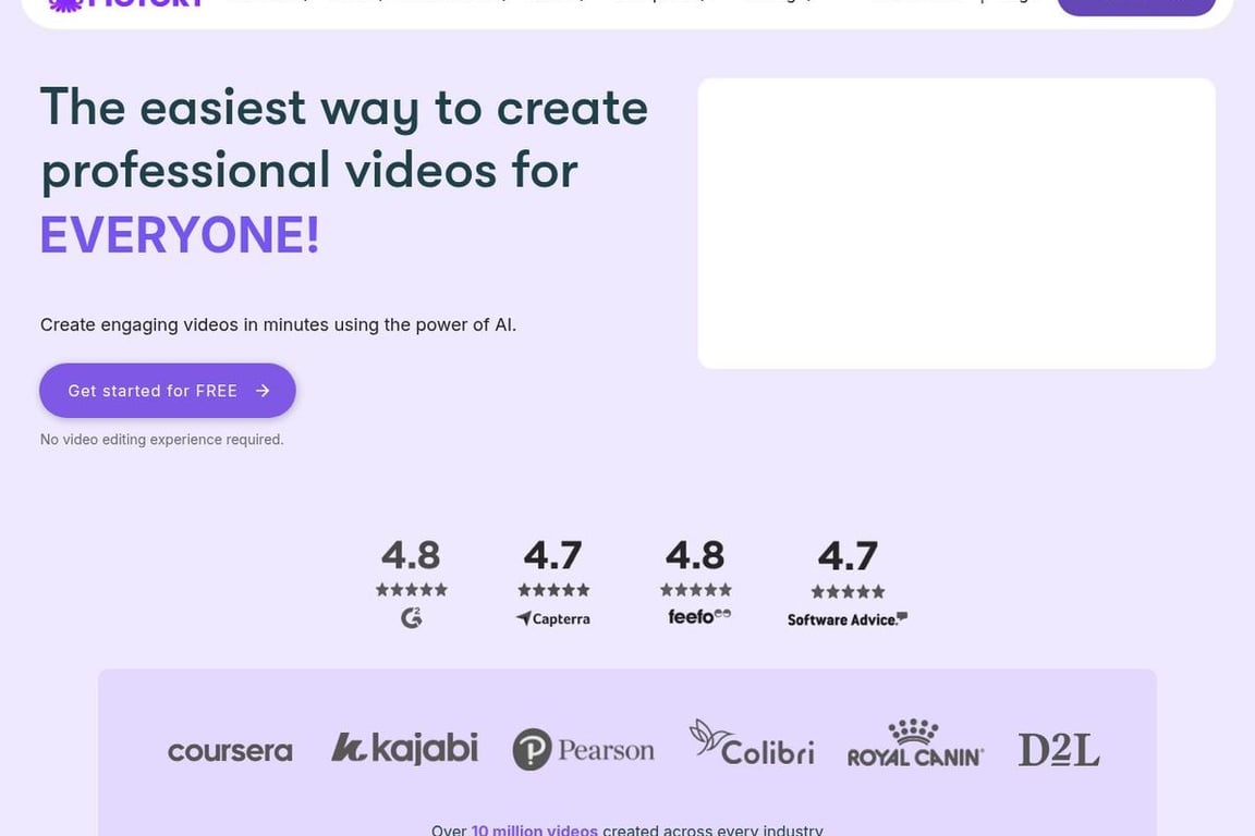 Pictory homepage
