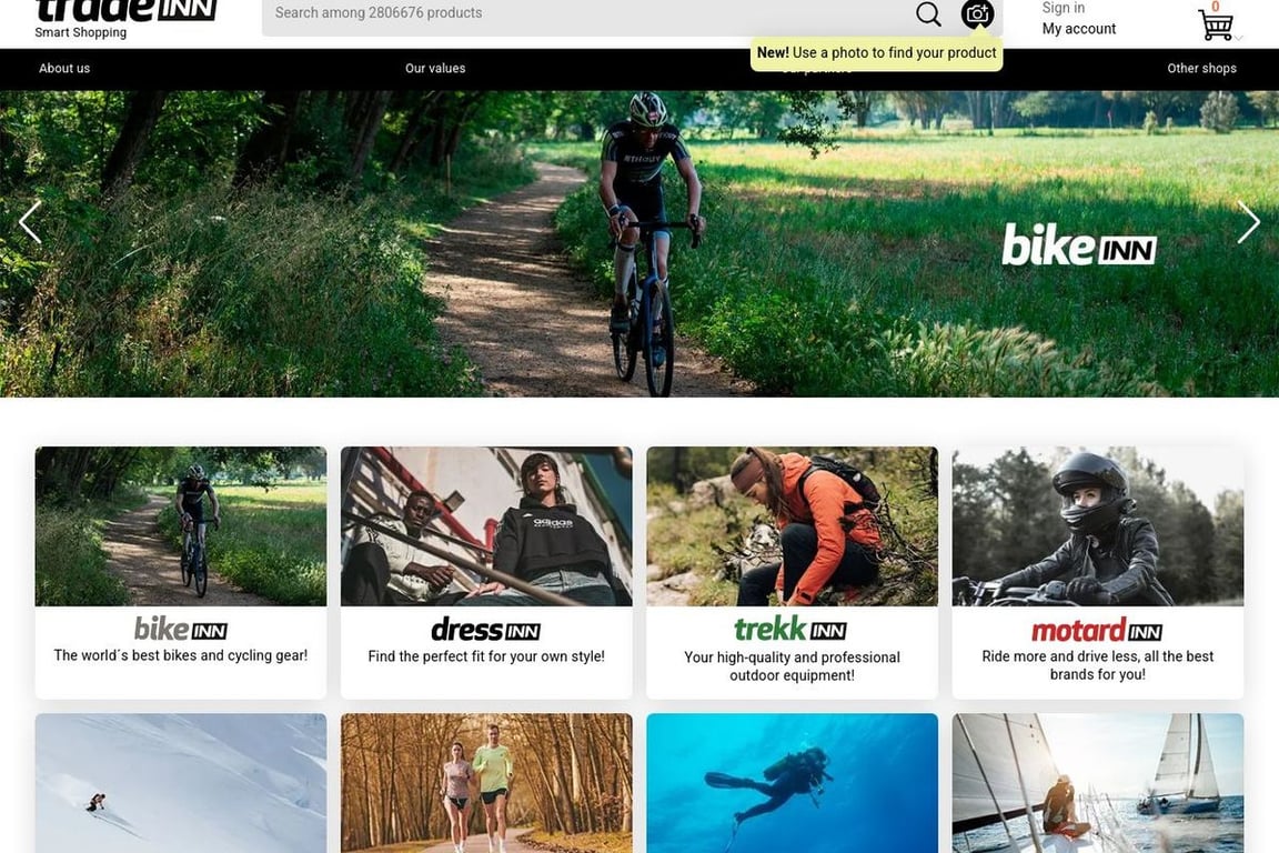 TradeINN homepage