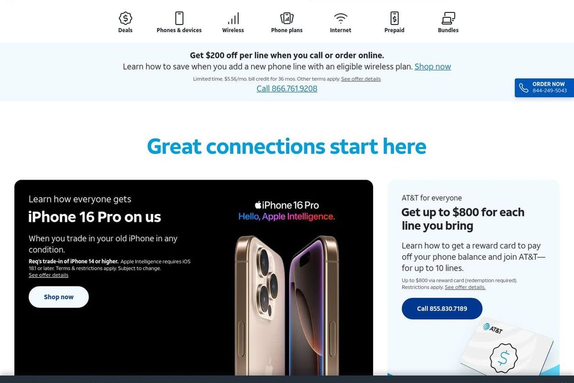 AT&T Internet/Phone homepage