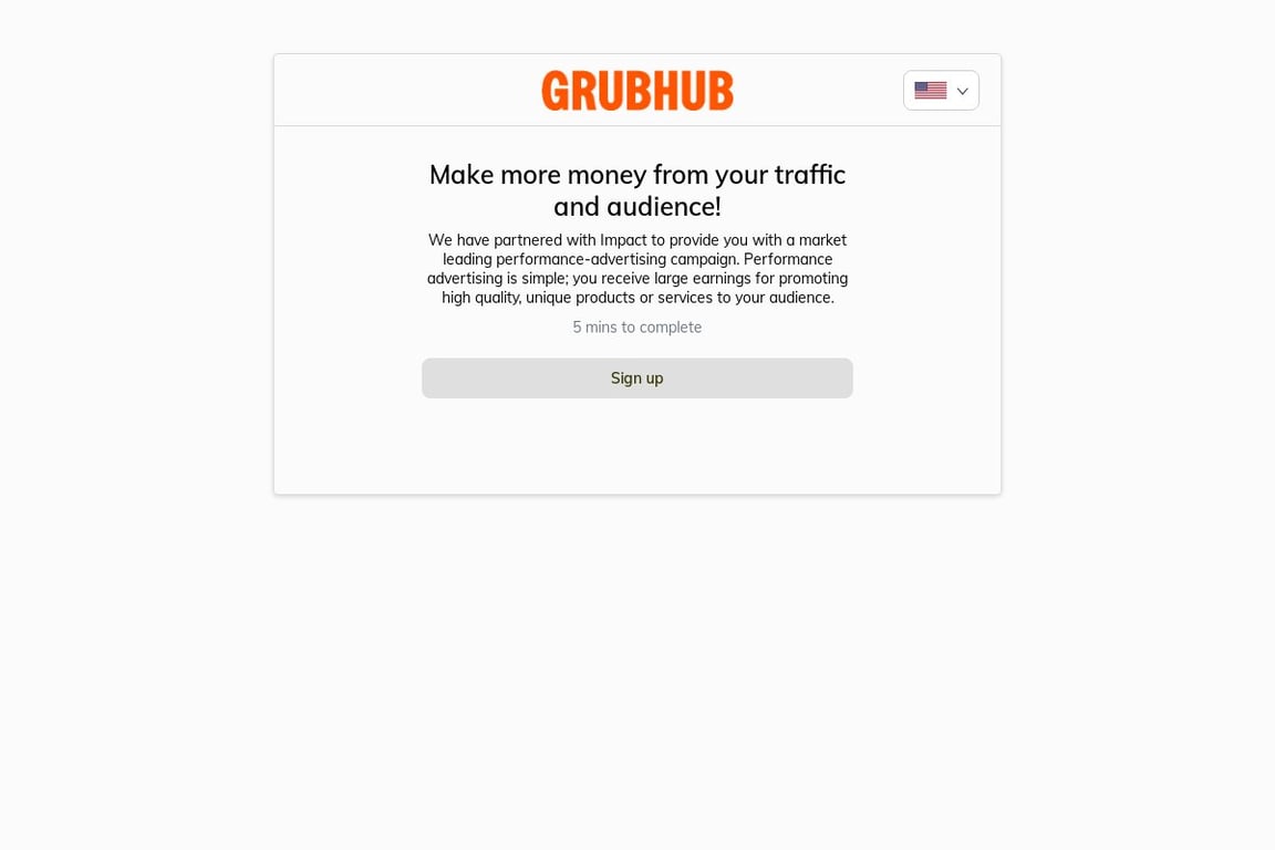Seamless affiliate program signup page