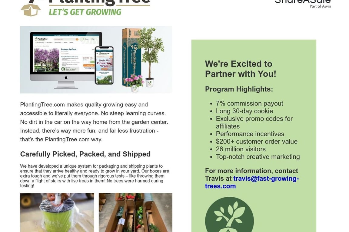 PlantingTree affiliate program signup page