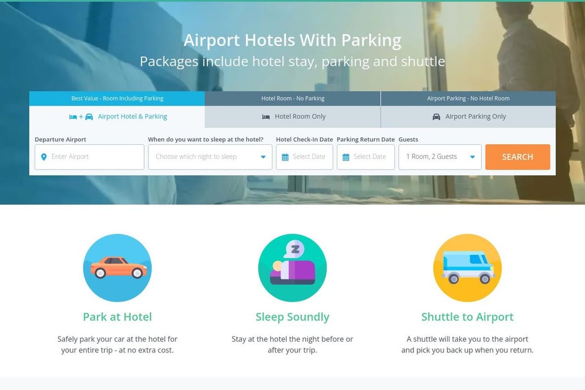 ParkSleepFly.com homepage
