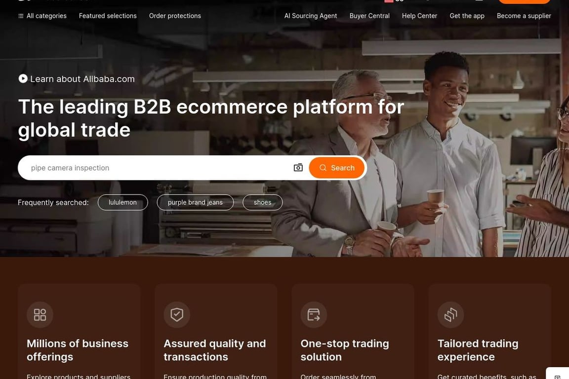 Alibaba AU homepage