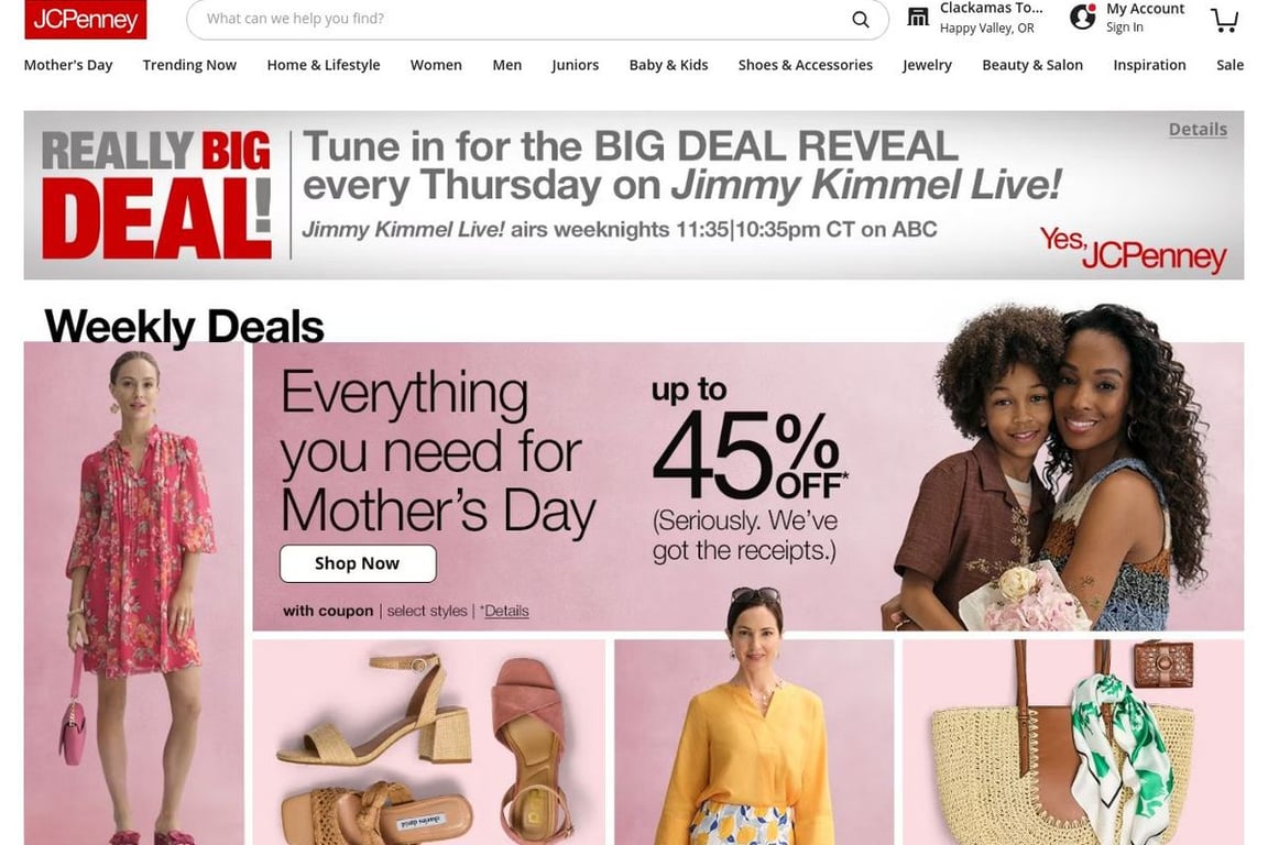 JCPenney homepage
