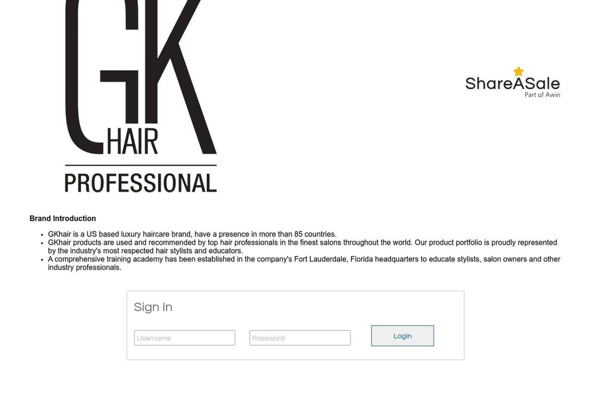 GKHAIR affiliate program signup page