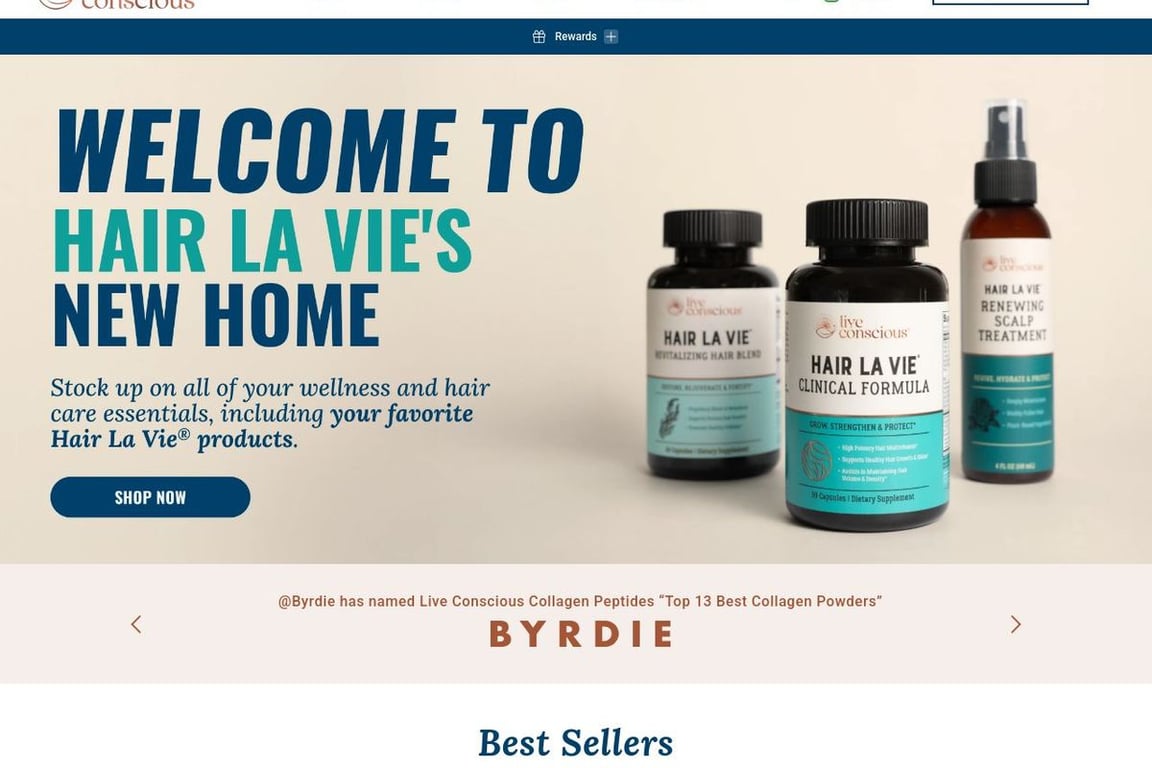 Hair La Vie homepage