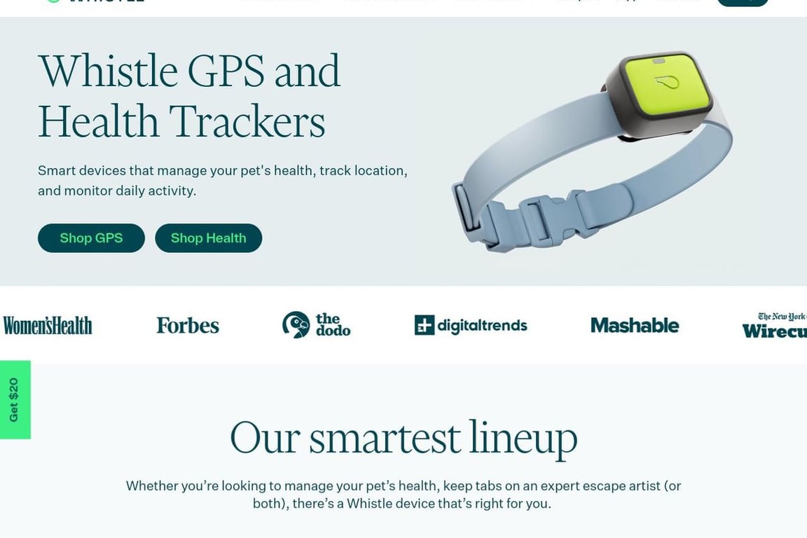 Whistle homepage