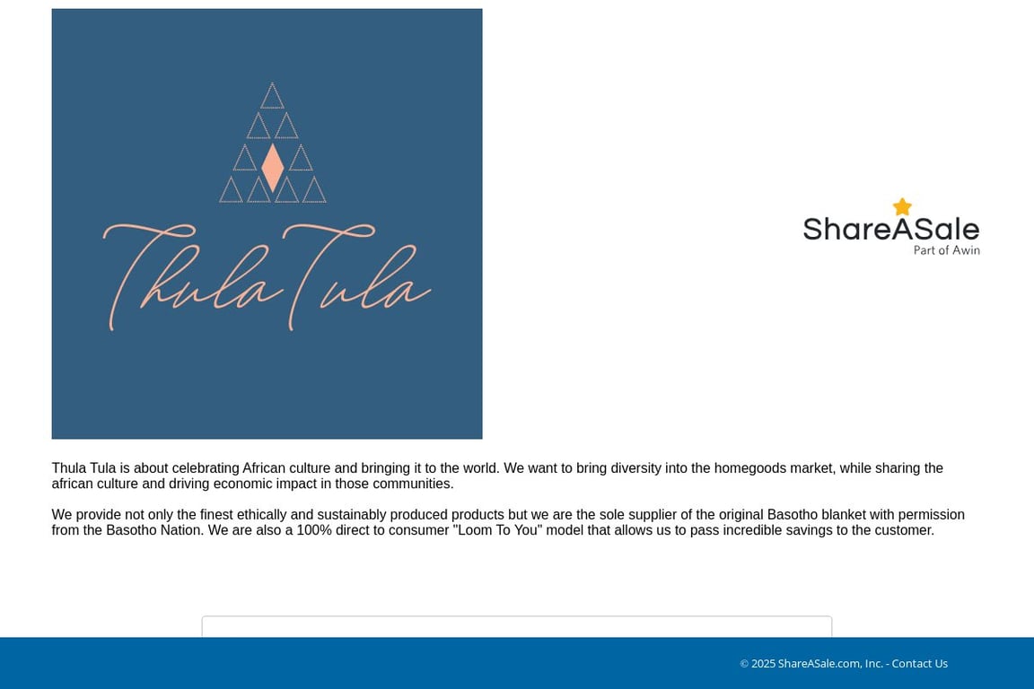 Thula Tula affiliate program signup page
