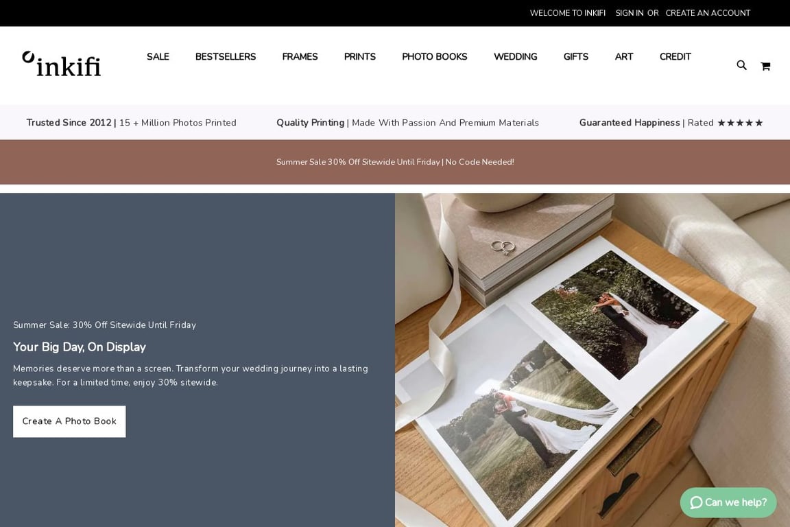 Inkifi homepage