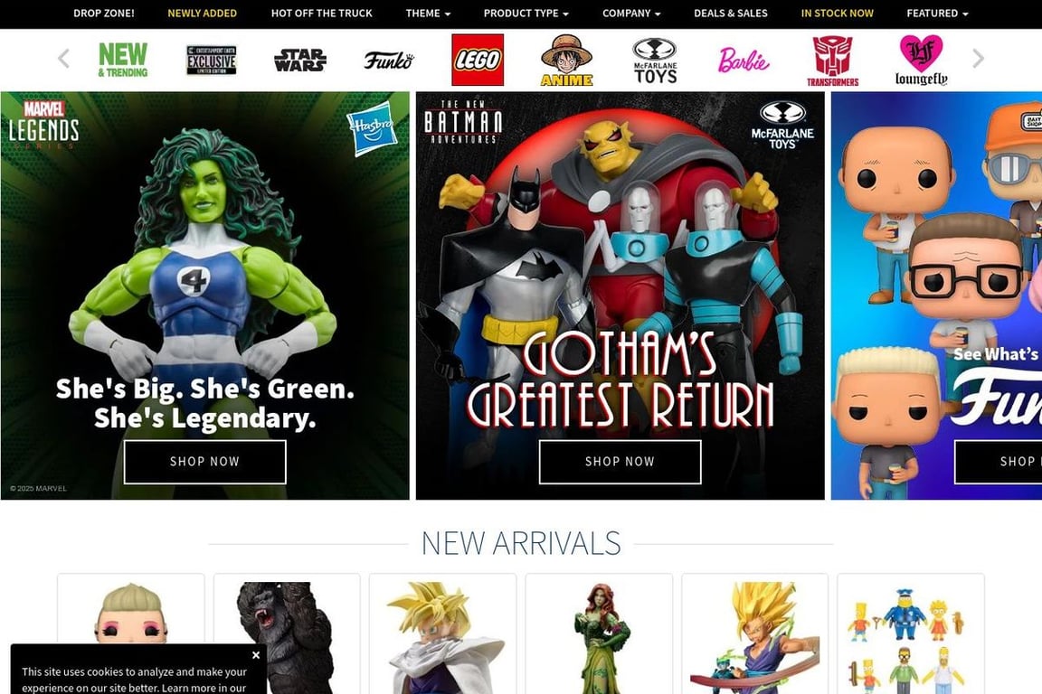 Entertainment Earth homepage