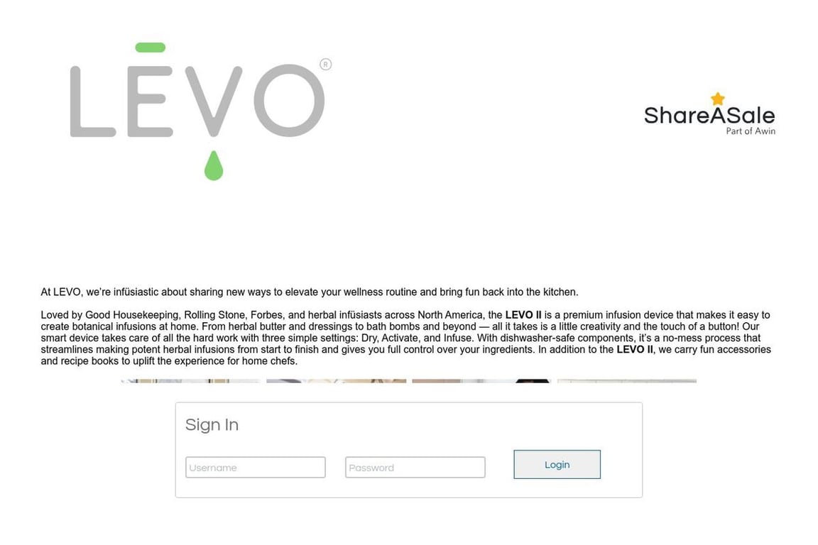 LEVO affiliate program signup page