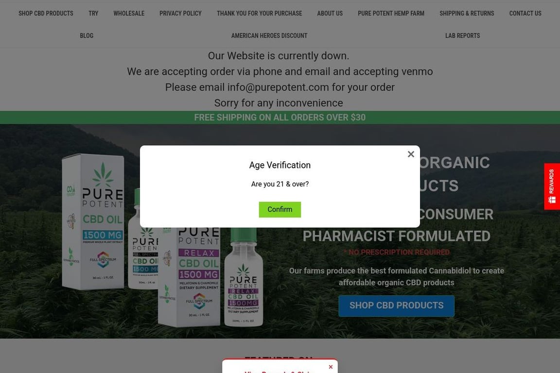 Pure Potent homepage