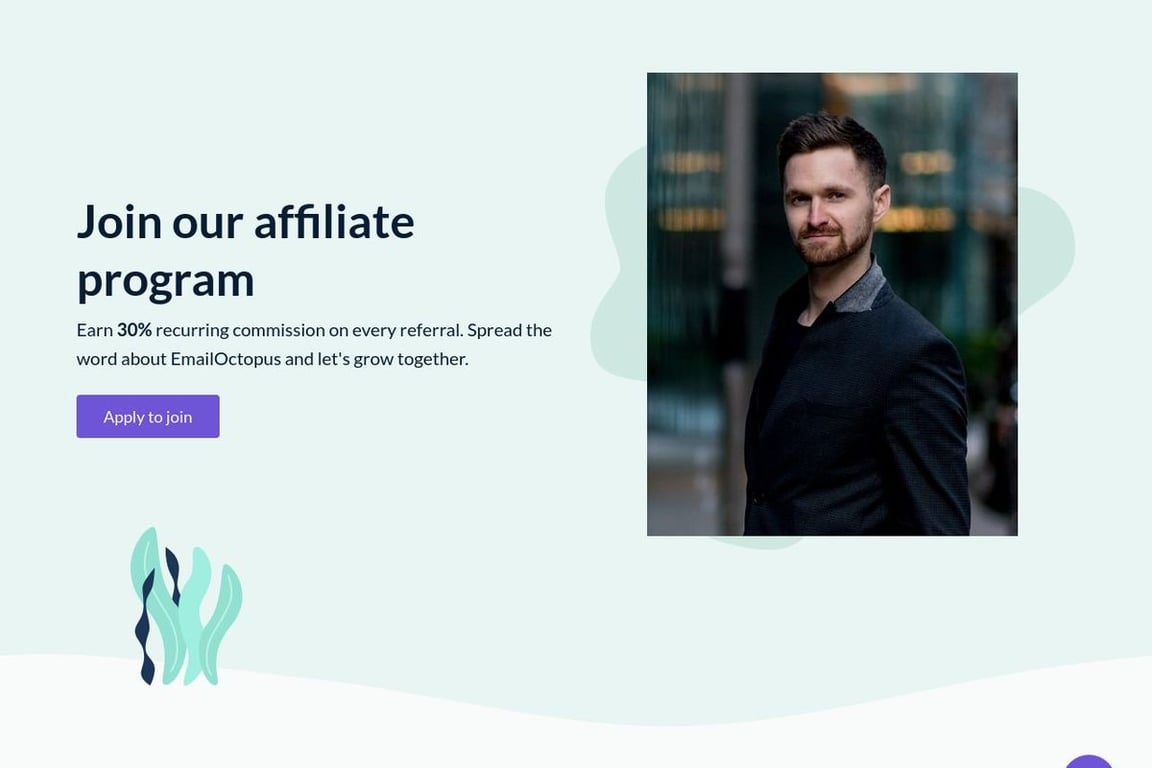 EmailOctopus affiliate program signup page