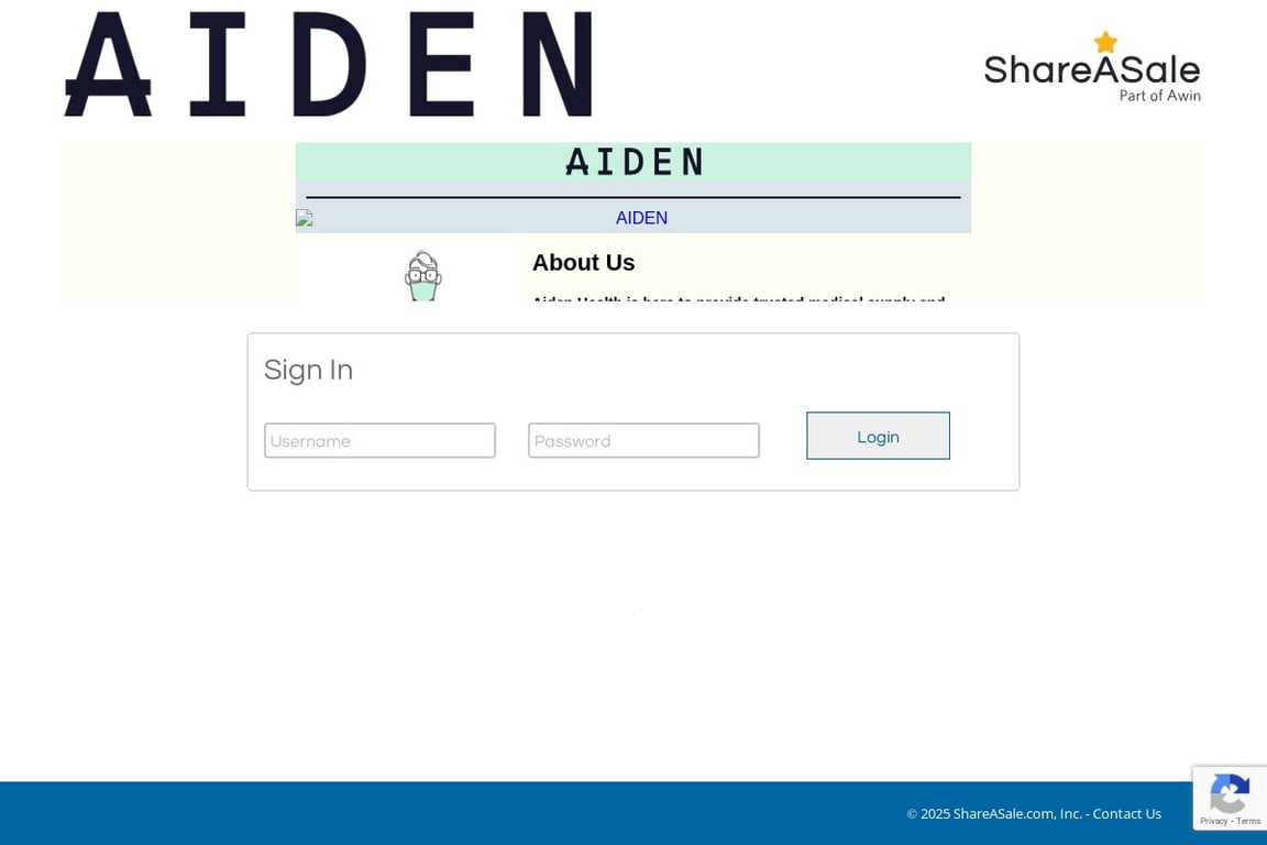 Aiden Inc affiliate program signup page