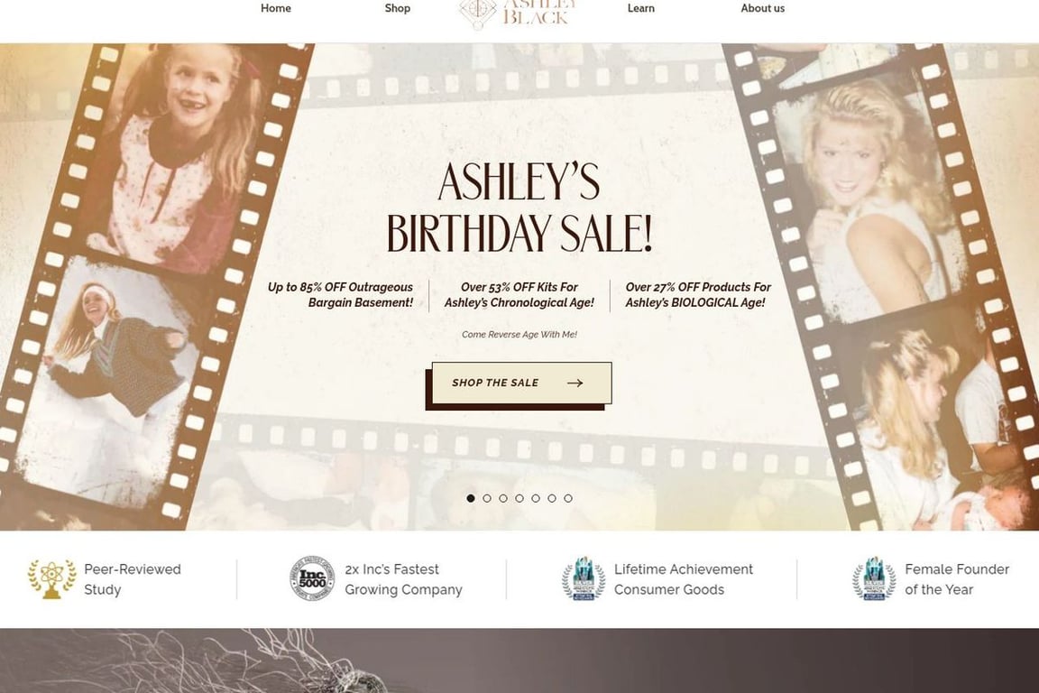 Ashley Black Experience homepage