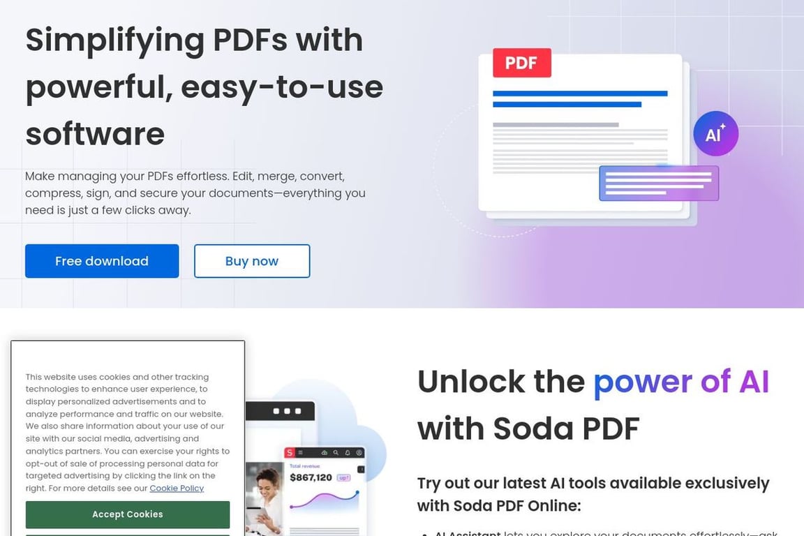 SodaPDF homepage