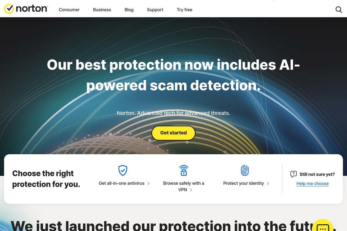 Norton Lifelock homepage